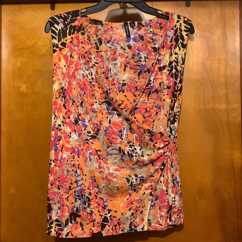 Relativity Multicolor Abstract Print Top